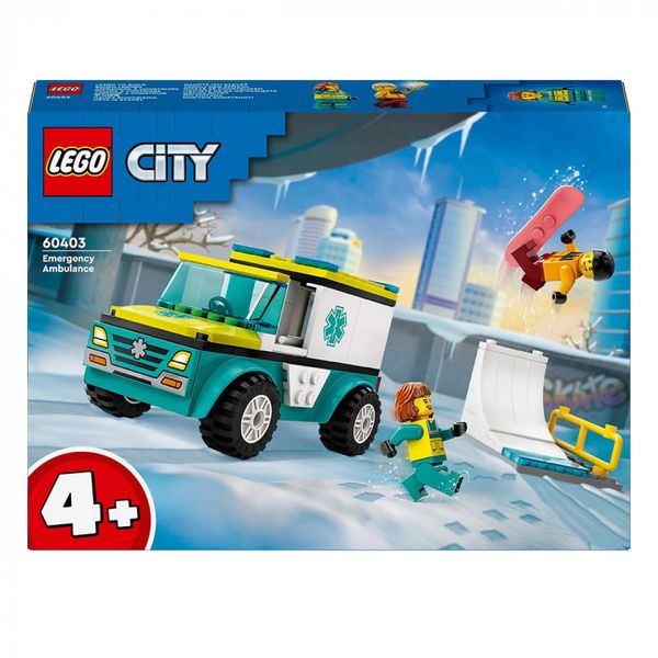 Конструктор LEGO City Карета швидкої допомоги й сноубордист, 60403 60403 фото