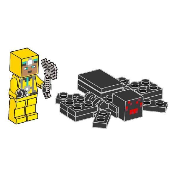 Конструктор с минифигуркой LEGO Minecraft Cave Explorer with Spider (662410), полибег 662410 фото