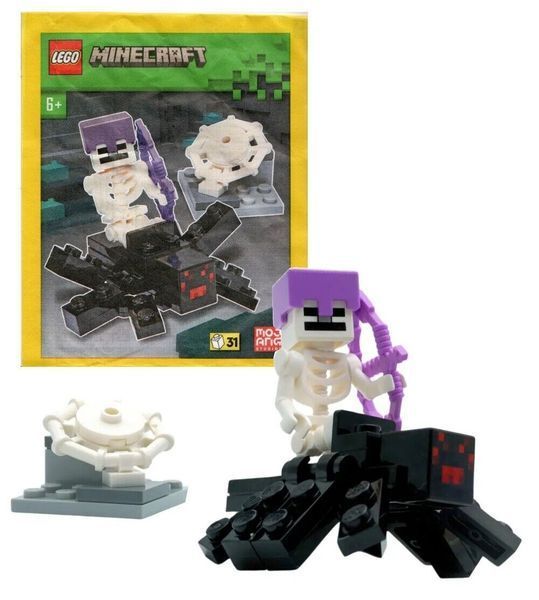 Конструктор LEGO MINECRAFT Spider and Skeleton, минифигурка Лего майнкрафт Паук и Скелет (662307), полибег 662307 фото