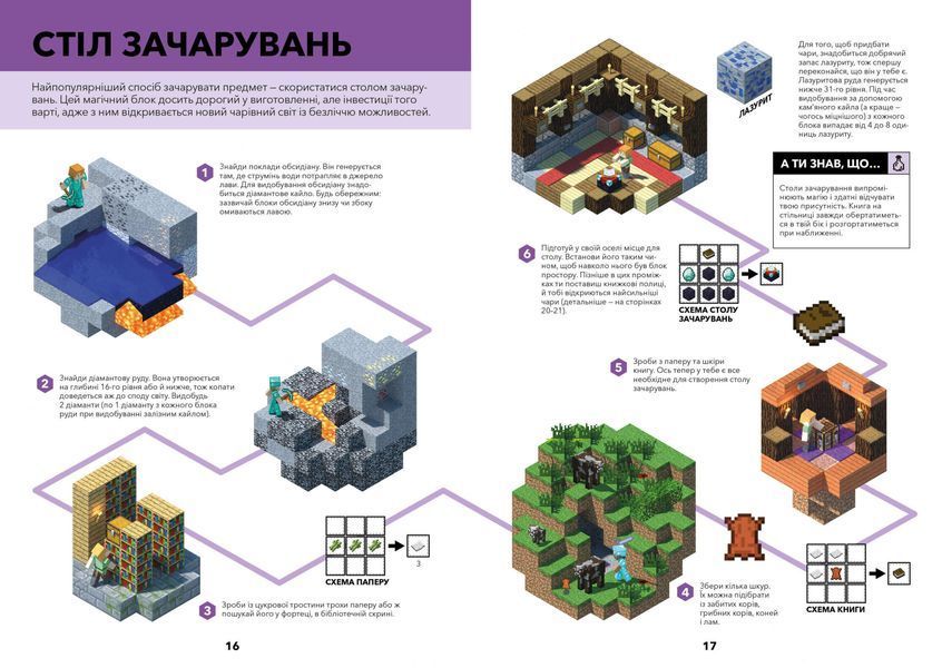 Книга MINECRAFT Довідник чарів та зілля 9786177688470 фото