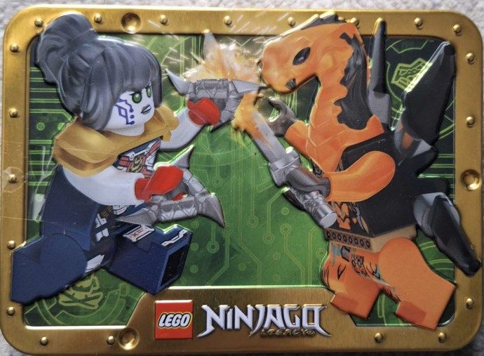 Конструктор набор коллекционных минифигурок LEGO NINJAGO Pixal против Viper, 112328, металлическая коробка 112328 фото