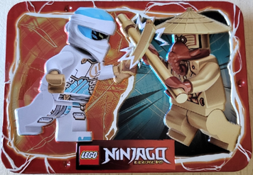 LEGO Ninjago: Зейн против Хранителя Храма (112501) &mdash; Редкий набор минифигурок в металлической коробке 112501 фото