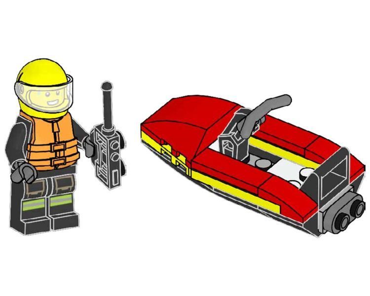 Конструктор с минифигуркой LEGO CITY Fireman with Water Scooter (952505), полибег 952505 фото
