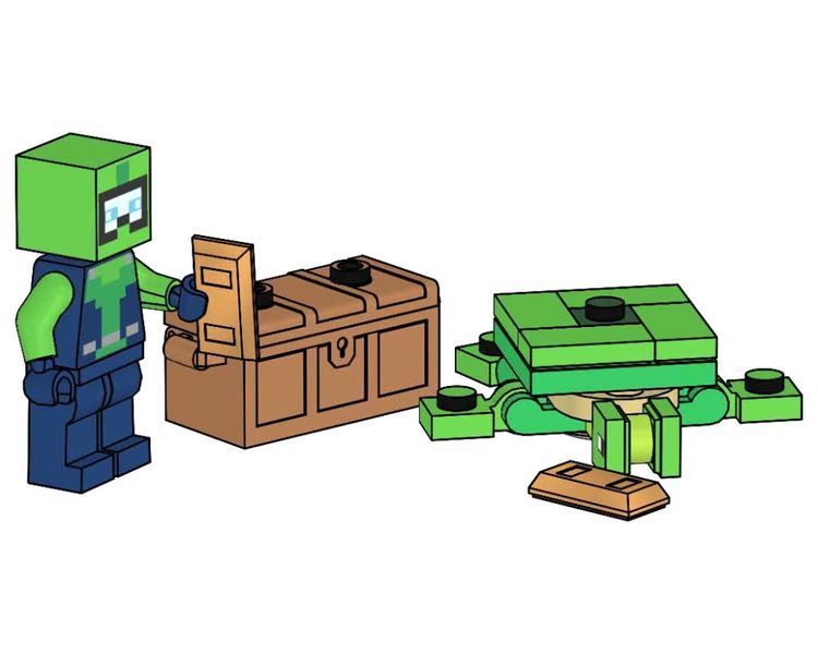 Конструктор LEGO Minecraft: Водолаз и Черепаха с Сокровищем (662505) &mdash; Полибэг 662505 фото