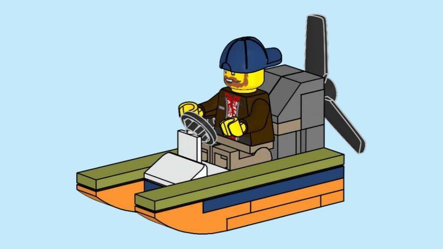 Конструктор с минифигуркой LEGO CITY Воздушная лодка (952508), полибег 952508 фото