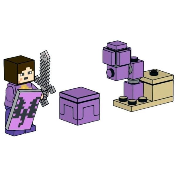 Конструктор з мініфігуркою LEGO Minecraft End Warrior with Shulker and Chorus Plant (662413), полібег 662413 фото