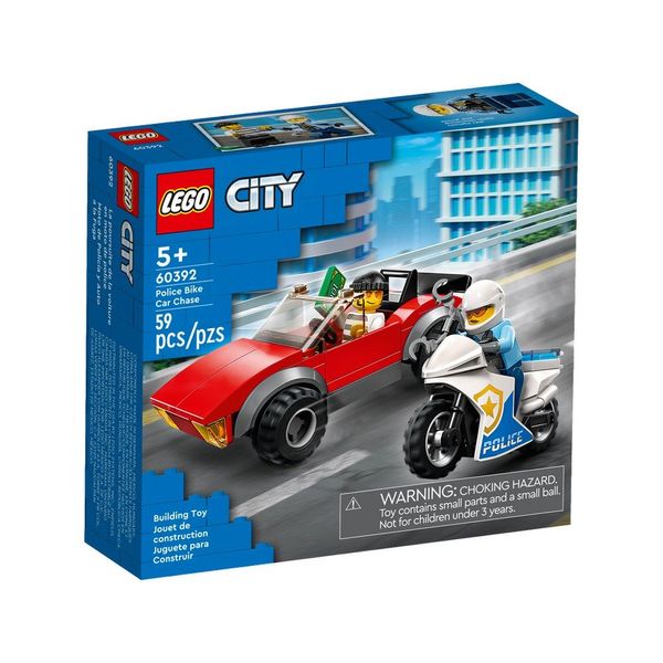 Конструктор LEGO City Преследование автомобиля на полицейском мотоцикле (60392) 60392 фото