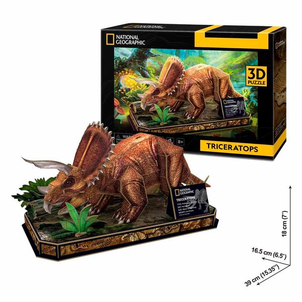 Cubic Fun Тривимірна головоломка-конструктор National Geographic Dino "Трицератопс" (DS1052h) DS1052h фото