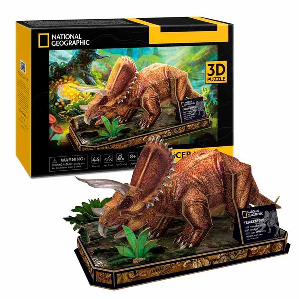 Cubic Fun Трехмерная головоломка-конструктор National Geographic Dino "Трицератопс" (DS1052h) DS1052h фото