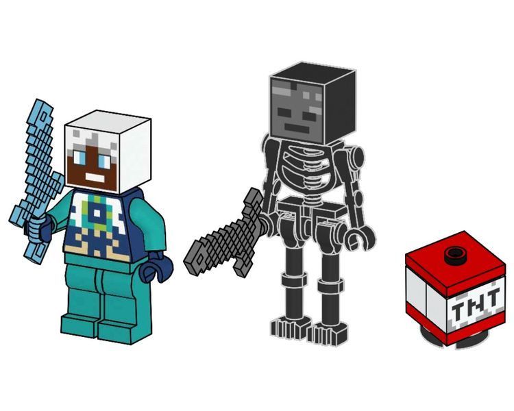 Конструктор с минифигуркой LEGO Minecraft Wither Skeleton and Ender Explorer with TNT (662506), полибег 662506 фото