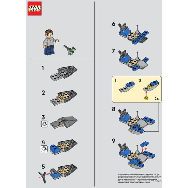 LEGO Jurassic World: Оуэн с болотным спидером и раптором &mdash; полибег (122331) 122331 фото