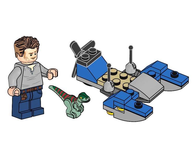 LEGO Jurassic World: Оуэн с болотным спидером и раптором &mdash; полибег (122331) 122331 фото