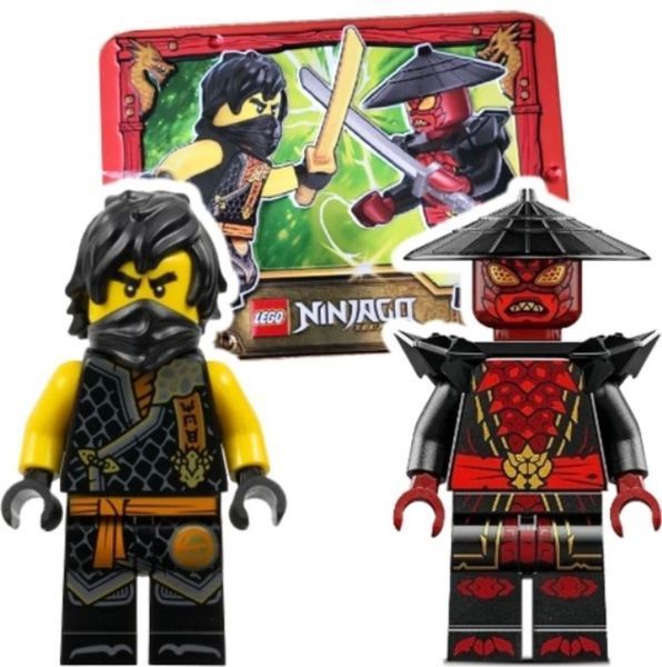 набор минифигурок LEGO Ninjago: Коул против Дрикса (112504) &mdash; металлическая коробка 112504 фото