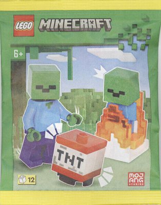 Конструктор з мініфігуркою LEGO Minecraft Collectible Figure Zombie with Burning Baby Zombie and TNT (662403), полібег 662403 фото