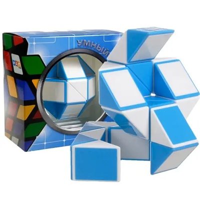 Головоломка Розумний кубик Змійка біло-блакитна в коробці SCT401 фото