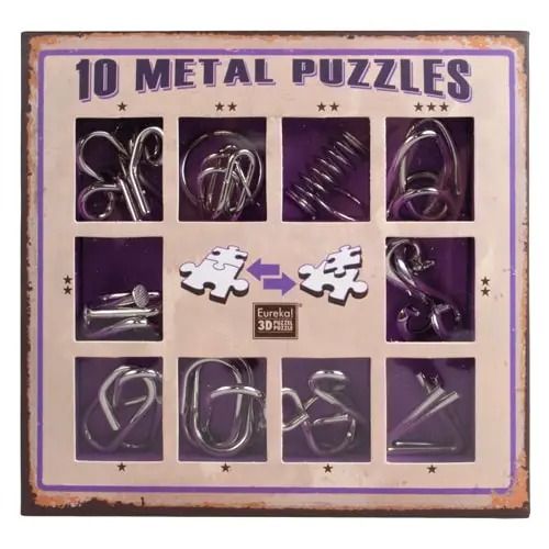 Набір головоломок 10 Metall Puzzles фіолетовий 473359 фото
